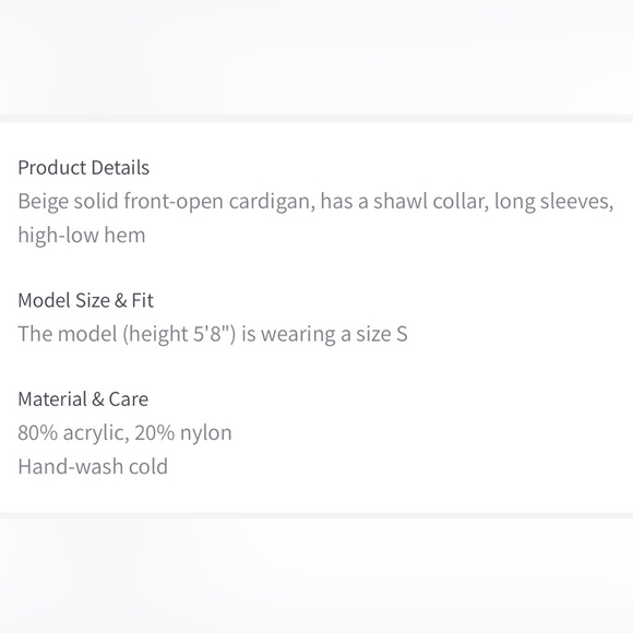 BNWT FOREVER 21 OPEN FRONT HI LOW OATMEAL BEIGE KNIT CARDIGAN SIZE MEDIUM - Picture 6 of 12